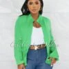 Monserrat Green Distressed Linen Jacket