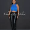 Jordyn Black Vegan Leather Cargo Ruched Pants