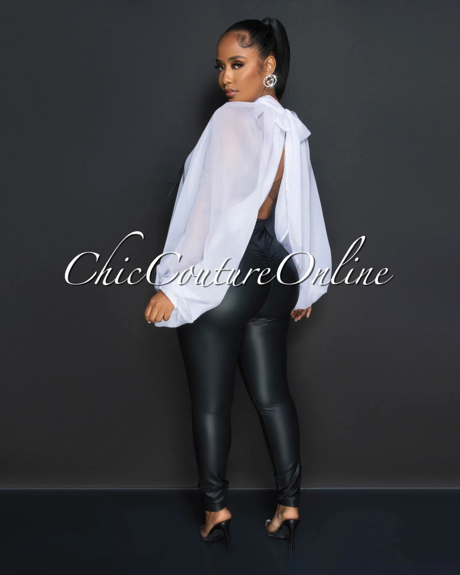 Katrina White Sheer Flowy Top - Image 4