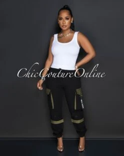 Badger Black Olive Green Cargo Jogger Pants