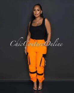 Badger Orange Black Cargo Jogger Pants