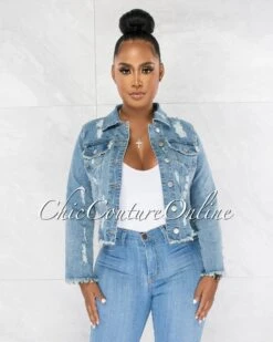 Gaylord Light Denim Distressed Denim Jacket