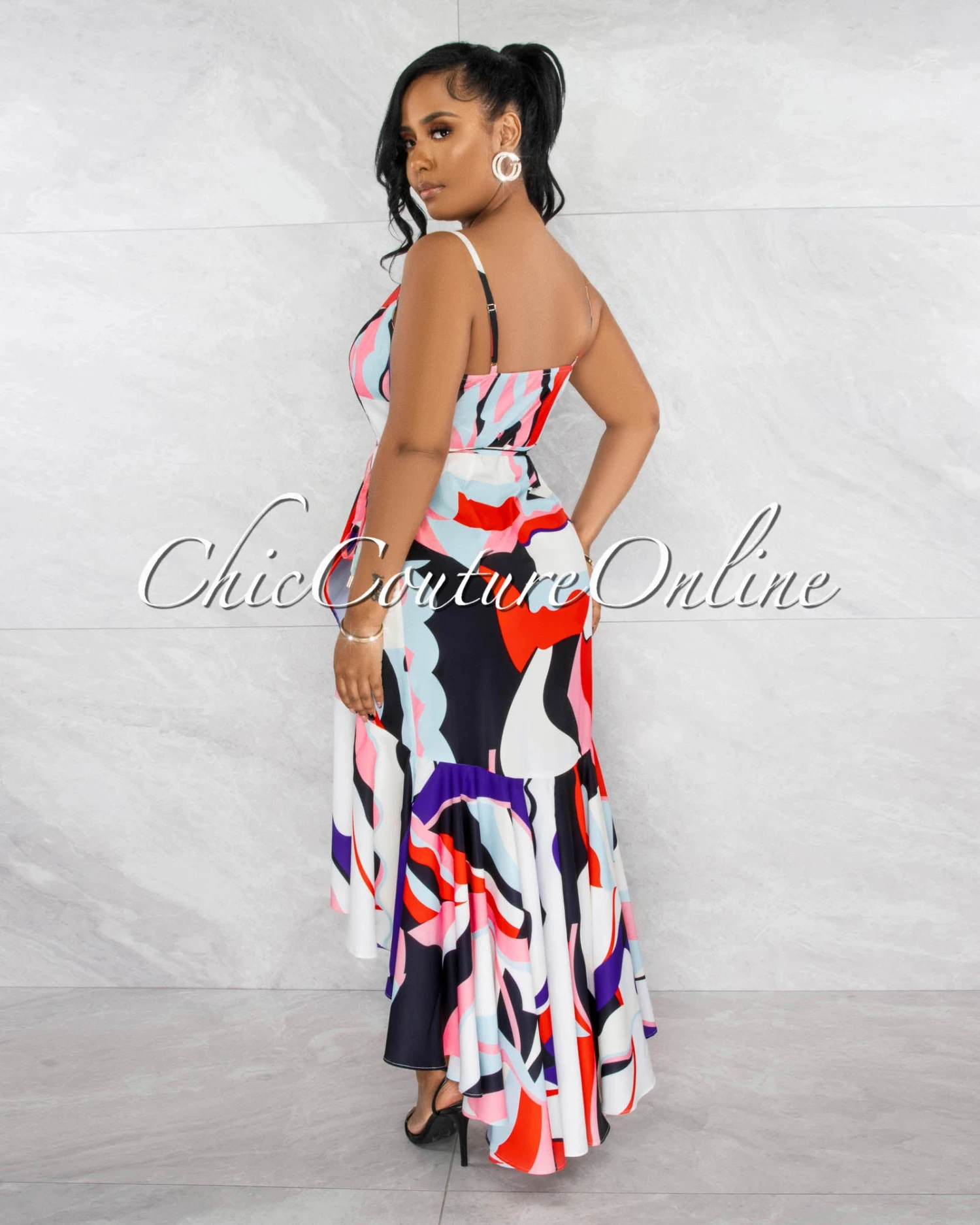 Rivers White Multi-Color Print Wrap Ruffle Maxi Dress - Image 3