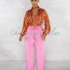 Berkley Pink Drawstring Wide Silky Pants